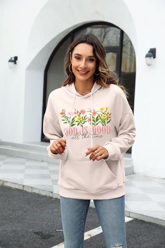 هوديس Dutut Christian for Women God جيد طوال الوقت الصوف الديني pullover البرية الزهور المسيحية من النوع الثقيل in Saudi Arabia