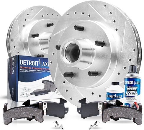 Detroit Axle - مجموعة الفرامل الأمامية لـ Chevy Malibu Camaro S10 GMC S15 Jimmy Sonoma Buick Regal Pontiac Bonneville cutlass حفر ودوارات فرامل خزفية بديلة بديل: 10.51 "بوصة دوار in Saudi Arabia