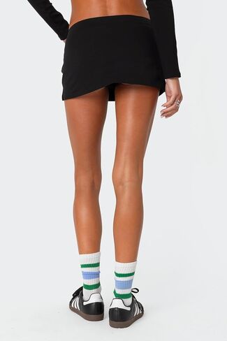 NUFIWI Women Y2k Tie Waist Mini Skirts Mid Waist Bodycon Micro Skorts Stretchy Side Slit Pencil Short Skirt with Shorts in Saudi Arabia