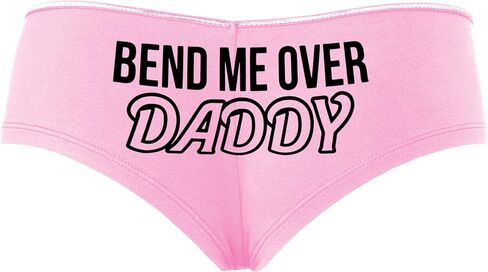 Knaughty Knickers Bend Me Over Daddy - Submissive Kitten - DDLG Play Pink Boyshort Panties With Adult Design in Saudi Arabia