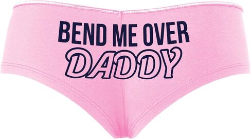 Knaughty Knickers ينحنيني على Daddy - Subsivive Kinten - DDLG Play Pink Boyshort Banties مع تصميم البالغين in Kuwait