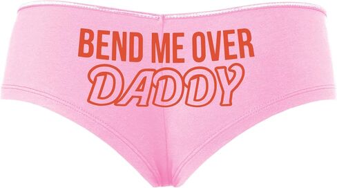 Knaughty Knickers ينحنيني على Daddy - Subsivive Kinten - DDLG Play Pink Boyshort Banties مع تصميم البالغين in Kuwait