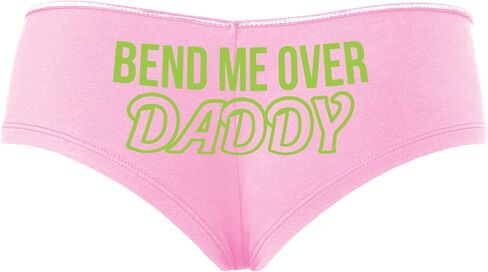 Knaughty Knickers ينحنيني على Daddy - Subsivive Kinten - DDLG Play Pink Boyshort Banties مع تصميم البالغين in Kuwait