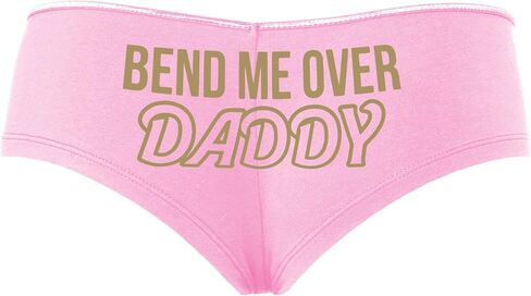 Knaughty Knickers ينحنيني على Daddy - Subsivive Kinten - DDLG Play Pink Boyshort Banties مع تصميم البالغين in Kuwait