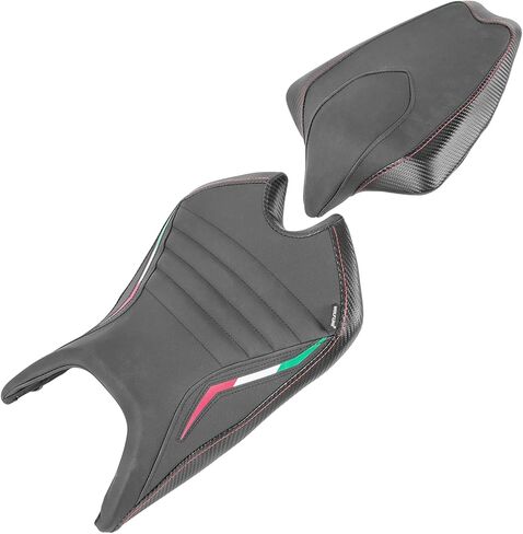 Motorcycle Leather Front Rider Saddle Solo Rear Passenger Seat Cushion Pillion Pad Compatible with RS 660 RS660 2020 2021 2022 2023 2024, Black in Kuwait