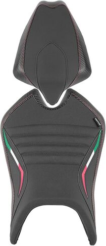 Motorcycle Leather Front Rider Saddle Solo Rear Passenger Seat Cushion Pillion Pad Compatible with RS 660 RS660 2020 2021 2022 2023 2024, Black in Kuwait