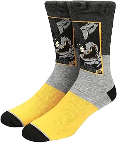 BioWorld DC Comics Justice League Men's The Flash Batman Superman Adult 3-Pack Mid-Calf Superhero Crew Socks in Saudi Arabia