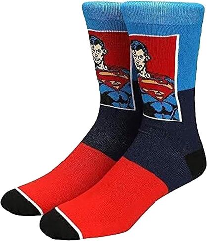 BioWorld DC Comics Justice League Men's The Flash Batman Superman Adult 3-Pack Mid-Calf Superhero Crew Socks in Saudi Arabia