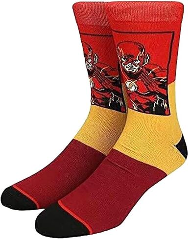 BioWorld DC Comics Justice League Men's The Flash Batman Superman Adult 3-Pack Mid-Calf Superhero Crew Socks in Saudi Arabia