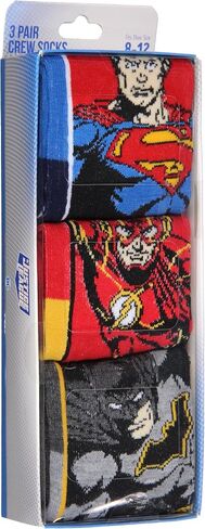 BioWorld DC Comics Justice League Men's The Flash Batman Superman Adult 3-Pack Mid-Calf Superhero Crew Socks in Saudi Arabia