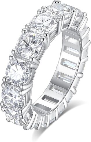 Moissanite Engagement Rings for Women D Color VVS1 Sterling Silver with 18K White Gold Plated Promise Ring Valentine Wedding Aniversary Ring in Kuwait