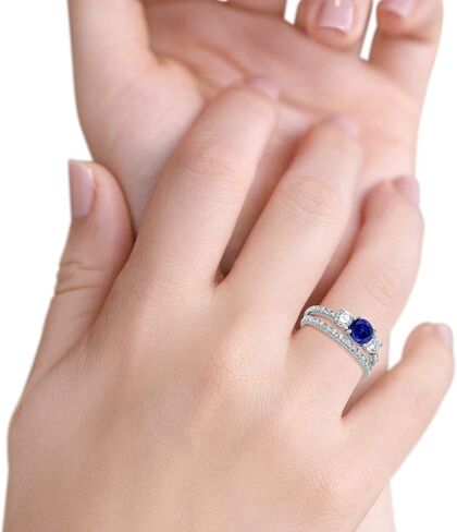مجموعة زفاف من 3 طوابق زفاف مجموعة خاتم الخاتم خلقت Opal CZ Black Tone 925 Sterling Silver in Saudi Arabia
