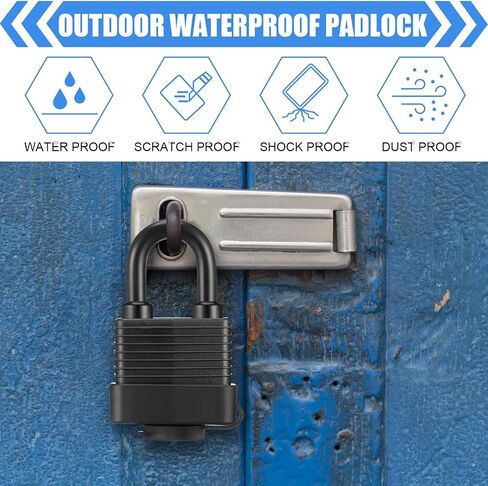 Blulu 24 Pack Waterproof Padlocks, Covered Heavy Duty Laminated Steel Locks with Key for Outdoor Use, Keyed Alike Locks, Lockout Tagout Lock (Blue) in Saudi Arabia