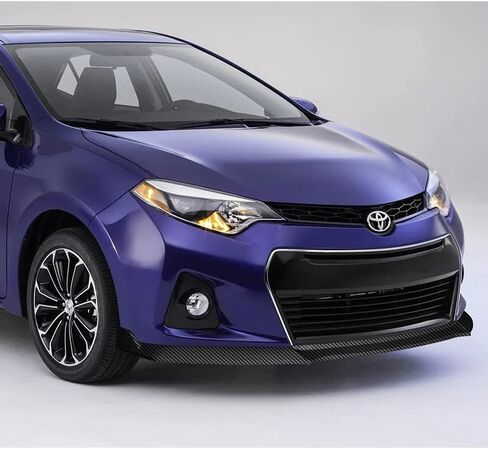 EPARTS ABS Plastic 3PCS GT-Style Front Bumper Lip Splitter Body Kit Trim Protection Compatible with 2014 2015 2016 Toyota Corolla S Model (Painted Carbon Style) in Saudi Arabia