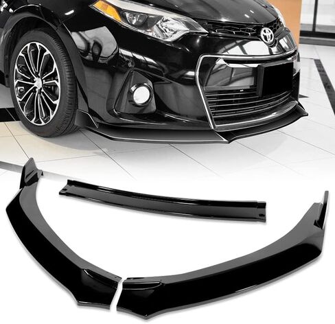 EPARTS ABS Plastic 3PCS GT-Style Front Bumper Lip Splitter Body Kit Trim Protection Compatible with 2014 2015 2016 Toyota Corolla S Model (Painted Carbon Style) in Saudi Arabia