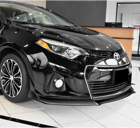 EPARTS ABS Plastic 3PCS GT-Style Front Bumper Lip Splitter Body Kit Trim Protection Compatible with 2014 2015 2016 Toyota Corolla S Model (Painted Carbon Style) in Saudi Arabia