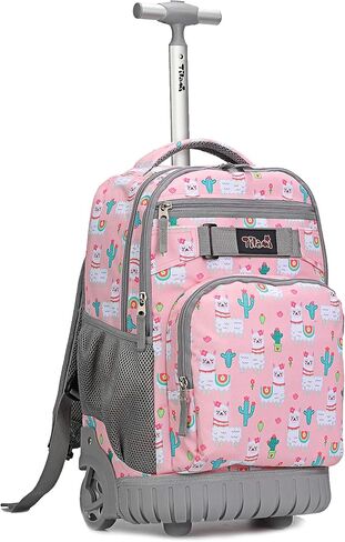 Tilami Rolling Backpack 18 inch Wheeled Backpack School College Student Travel Trip Boys and Girls in Kuwait