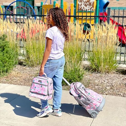 Tilami Rolling Backpack 18 inch Wheeled Backpack School College Student Travel Trip Boys and Girls in Kuwait