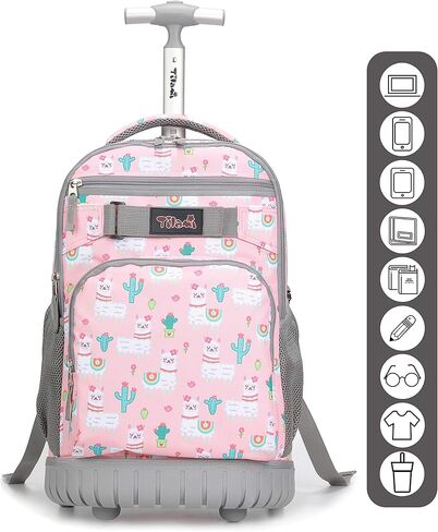 Tilami Rolling Backpack 18 inch Wheeled Backpack School College Student Travel Trip Boys and Girls in Kuwait