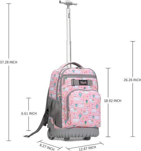 Tilami Rolling Backpack 18 inch Wheeled Backpack School College Student Travel Trip Boys and Girls in Kuwait