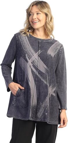 Jess & Jane Women's Mineral Washed Cotton French Terry Top - M121 in Saudi Arabia