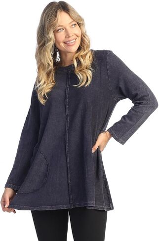 Jess & Jane Women's Mineral Washed Cotton French Terry Top - M121 in Saudi Arabia