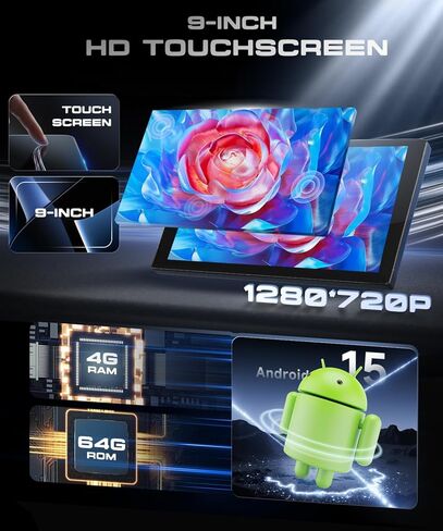 [8 CORE 2G+64G] for Toyota Corolla 2009-2013 Car Radio with Wireless Carplay/Android Auto, 9 Inch Android 13 IPS Touch Screen Car Stereo, Bluetooth, GPS, WiFi, SWC, DSP + Backup Camera in Kuwait