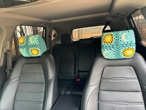 Car Headrest Cover,Crochet Soft Decorative Universal Fit,2-Pack,for Sedans SUVs Trucks (Gasang Flower) in Saudi Arabia