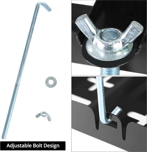 QWORK Battery Hold Down Tray Kit – Universal Corrosion-Resistant Steel Car Battery Tray for Cars, Trucks, SUVs, (23cm Bolt with 34cm Battery Tray) in Saudi Arabia