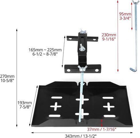QWORK Battery Hold Down Tray Kit – Universal Corrosion-Resistant Steel Car Battery Tray for Cars, Trucks, SUVs, (23cm Bolt with 34cm Battery Tray) in Saudi Arabia