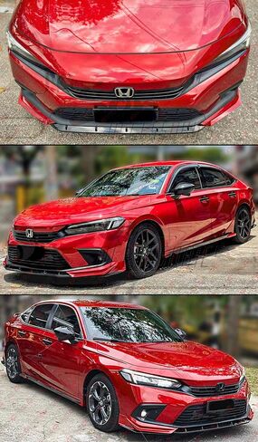 MC Style JDM 5pc رسمت Rally Rally Black Bumper Plitter Flitter Tplitter Tembate For 2022-2024 Honda Civic All Models in Saudi Arabia