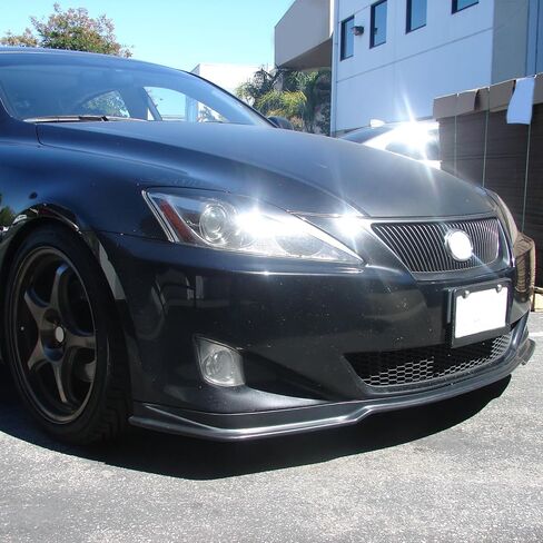 IKON MOTORSPORTS Front Bumper Lip, Compatible with 2006-2008 Lexus IS250 IS350, PM Style Unpainted Black PU Air Dam Chin Spoiler Protector Splitter in Saudi Arabia