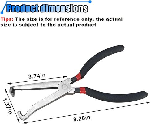 Car Electrical Disconnect Pliers, Automotive Hose Disconnect Tools, Fuel Line Petrol Clip Pipe Pliers for Push Tab Style Plugs, Universal Electrical Connector Repair Pliers (Bend) in Saudi Arabia