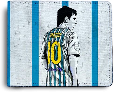 Lionel Messi Artwork Printed Pu Leather Wallet for Men's/Boy's, Lionel Messi Jersey, Casual in Saudi Arabia