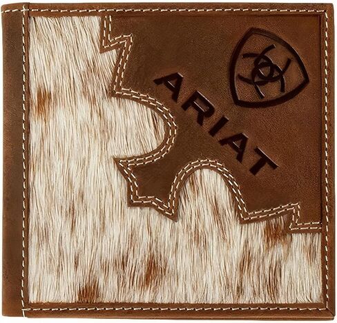 ARIAT BIFOLD BRINDLE CALF HAIR Wallet ، Brown in Saudi Arabia
