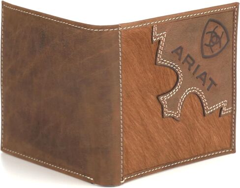 ARIAT BIFOLD BRINDLE CALF HAIR Wallet ، Brown in Saudi Arabia