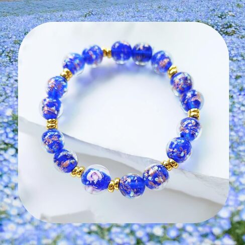 Firefly Glass Beads Bracelets for Women - Glow in the Dark Stretch Bracelet 10MM Luminous Healing Crystal Beaded Bracelet Jewelry Gift in Kuwait