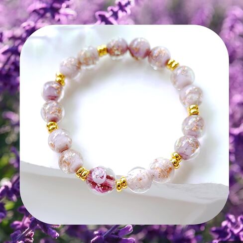 Firefly Glass Beads Bracelets for Women - Glow in the Dark Stretch Bracelet 10MM Luminous Healing Crystal Beaded Bracelet Jewelry Gift in Kuwait