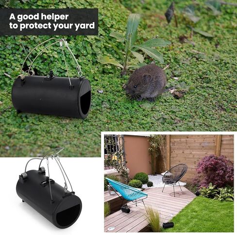 Qualirey 2 Pack Gopher Trap 6.7 Inch Tunnel Mole Traps Outdoor Rodent Rat Bait Box Bait Stations Reusable for Outdoor Yard Garden in Kuwait