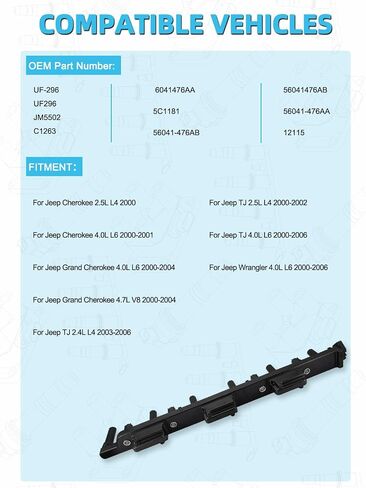 1 PC UF296 Ignition Coil Pack 2000-2006 لـ Jeep Cherokee 2.5L 4.0L ، Grand Cherokee 4.0L 4.7L ، TJ 2.4L 2.5L 4.0L ، Wrangler 4.0L ، استبدل # 56041476AA 56041476AB 5C1181 C523 GN10529 in Saudi Arabia