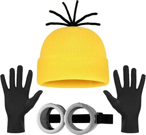 3 Pcs,5Pcs Halloween Costume Accessories Adult, Goggles/Beanie/Gloves, Halloween Cosplay Party Set in Kuwait