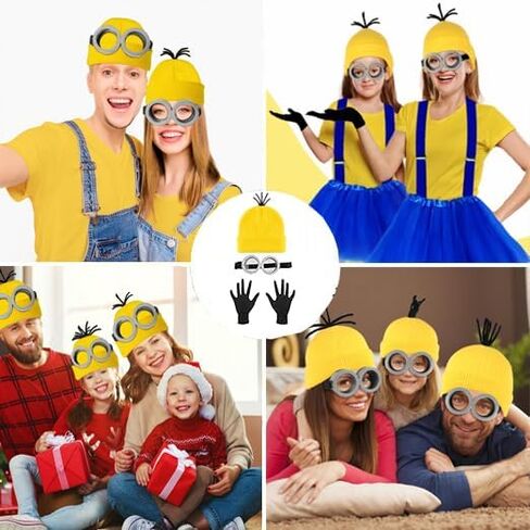 3 Pcs,5Pcs Halloween Costume Accessories Adult, Goggles/Beanie/Gloves, Halloween Cosplay Party Set in Kuwait