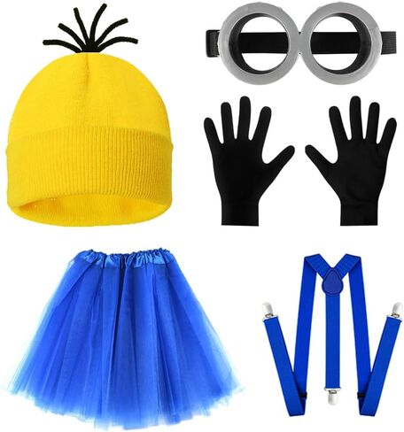 3 Pcs,5Pcs Halloween Costume Accessories Adult, Goggles/Beanie/Gloves, Halloween Cosplay Party Set in Kuwait