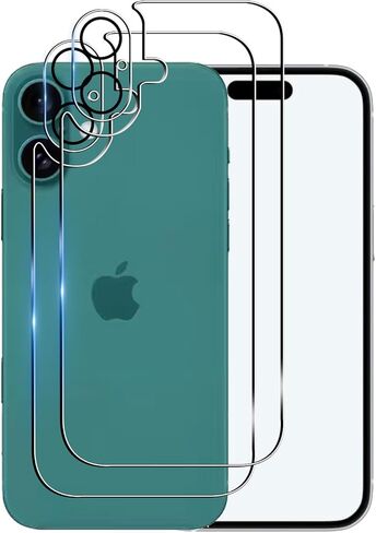 عبوتان من واقي عدسة الكاميرا لهاتف iPhone 16 Pro / 16 Pro Max، عدسة لا تحتوي على زجاج مقسى لحماية إطار سبائك الألومنيوم، سهلة التركيب، غطاء معدني واقٍ - أسود in Saudi Arabia