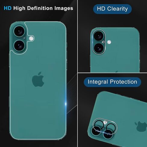 عبوتان من واقي عدسة الكاميرا لهاتف iPhone 16 Pro / 16 Pro Max، عدسة لا تحتوي على زجاج مقسى لحماية إطار سبائك الألومنيوم، سهلة التركيب، غطاء معدني واقٍ - أسود in Saudi Arabia