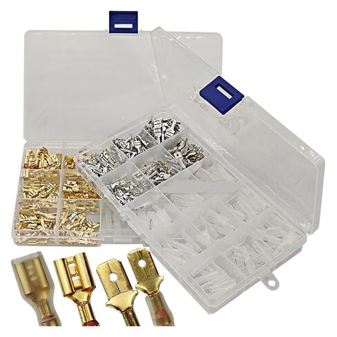 270 Pieces 2.8/4.8/6.3 mm Insulated Wire Connector kit Wire Terminal Crimp Spade Female Socket Connector Assortment kit (Color : Golden) in Kuwait