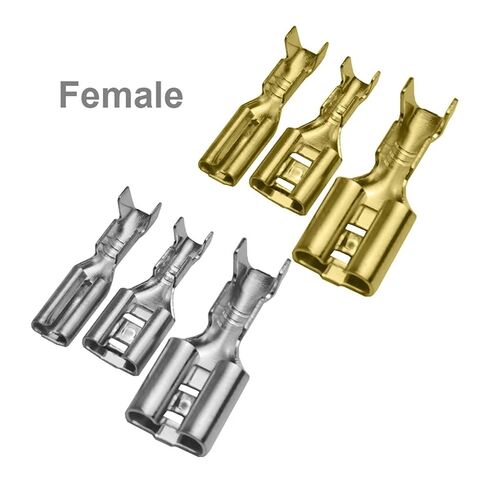 270 Pieces 2.8/4.8/6.3 mm Insulated Wire Connector kit Wire Terminal Crimp Spade Female Socket Connector Assortment kit (Color : Golden) in Kuwait