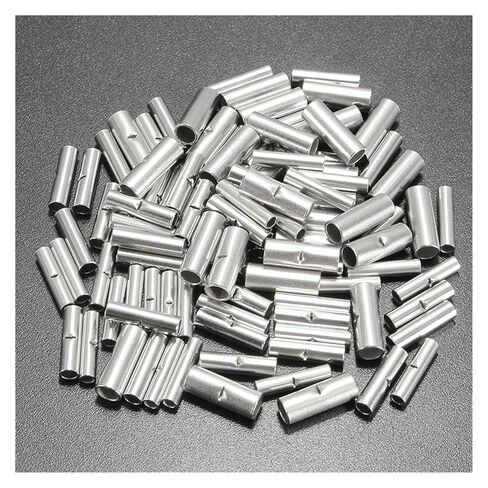 10 Pcs Non-Insulated Butt Wire Connector Ferrule Cable Terminal Copper Bare Tinned Crimp Terminal 0.2-35mm2 26-2AWG (Color : 1.5-2.5 mm2, Size : 10pcs) in Kuwait