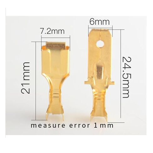 50 Pieces 6.3mm Crimp Terminal DJ621-B6.3B DJ611-6.3B Spade Connector Crimp Terminal (Color : 6.3mm 24.5mm, Size : 50 pcs) in Kuwait