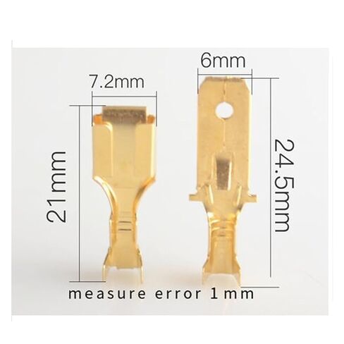 50 Pieces 6.3mm Crimp Terminal DJ621-B6.3B DJ611-6.3B Spade Connector Crimp Terminal (Color : 6.3mm 24.5mm, Size : 50 pcs) in Kuwait